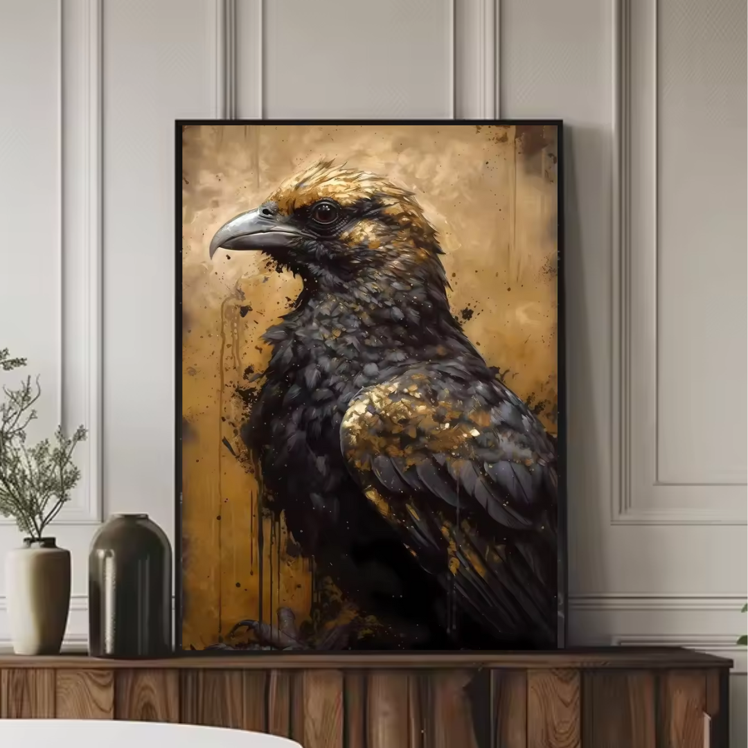 Majestic Wings™ – Djärv fågelkonst – Fantastiska fågelbilder i svart och guld