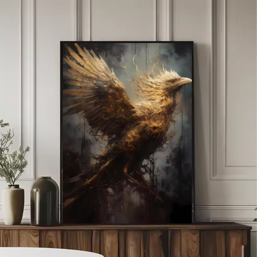 Majestic Wings™ – Djärv fågelkonst – Fantastiska fågelbilder i svart och guld