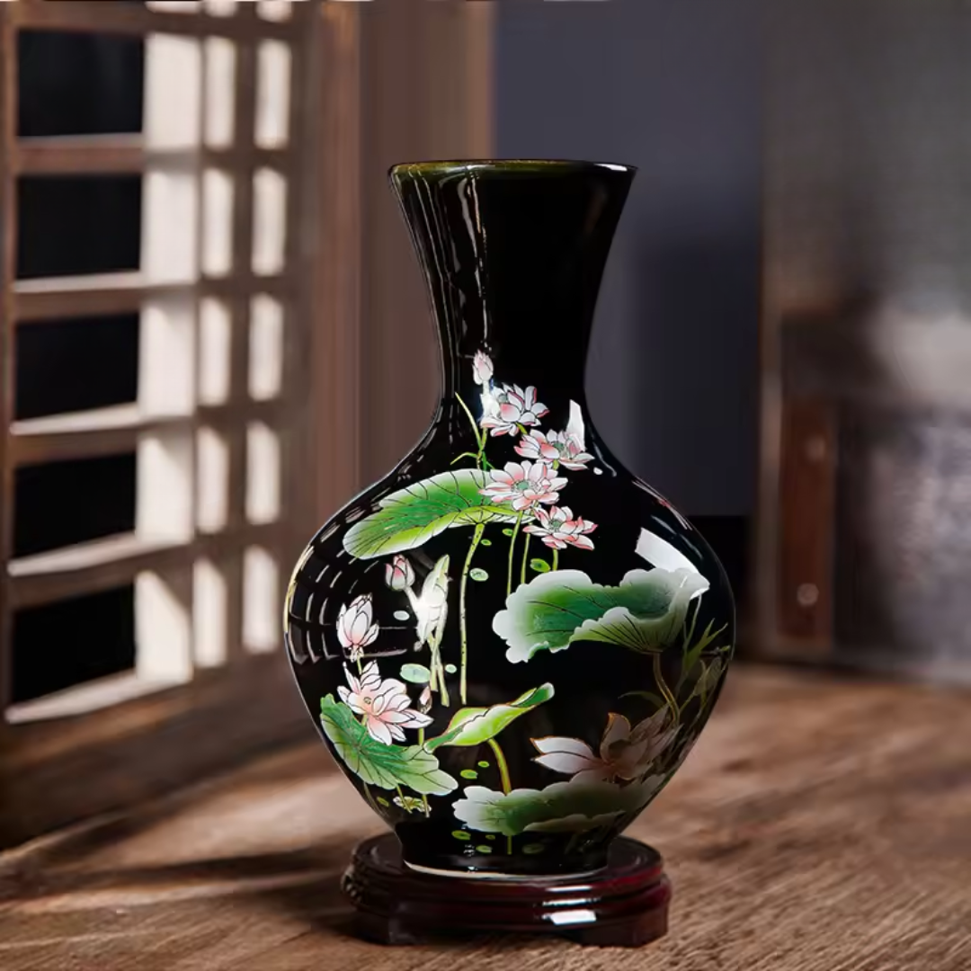 Elegant Lotus™ – Handgjord blomvas i porslin – Klassisk skönhet i blom