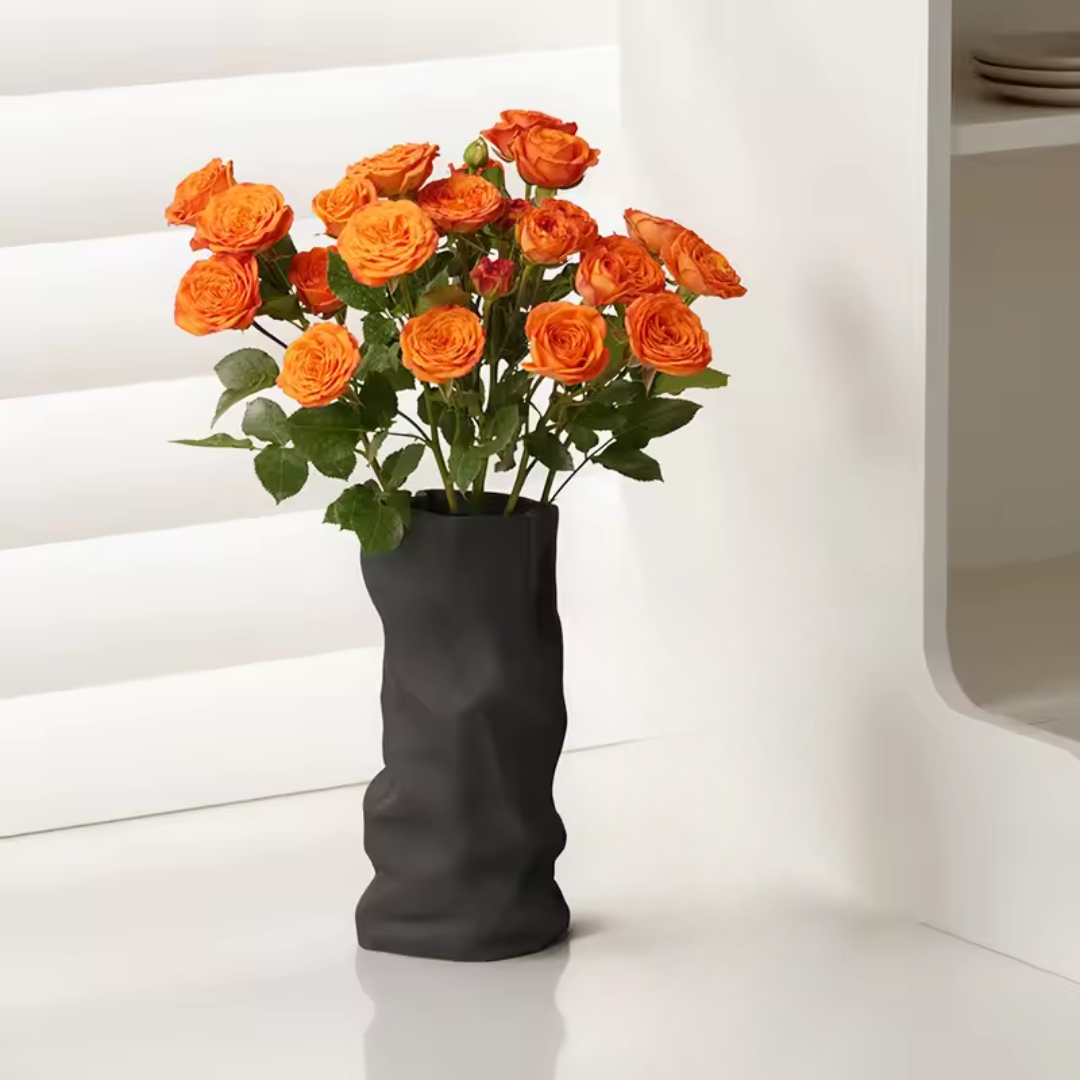 Modern Bloom™ – Modern svart keramikvas – Snygg, elegant och mångsidig design